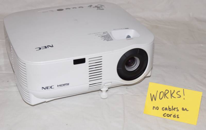 lot 6138 image: Projector - WORKS No cord or cables - See Pics - NEC M# VT800