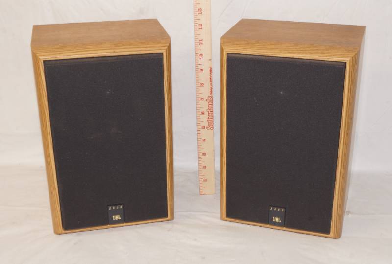 lot 6076 image: Pair of JBL 25000 Speakers - Nice and Clean - Owner says they work - M# J127-459229 - System Impedance 8 ohms