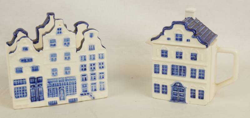 lot 6101 image: Napkin Holder and Creamer - Very Collectible - Delft Blue Hand Painted in Holland - RARE Very Beautiful