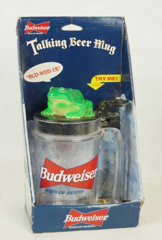 lot 6045 image: Budweiser Frog - Talking Beer Mug - In original packaging Awesome Gift SEE VIDEO