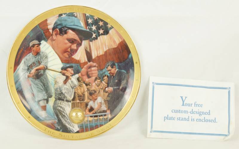 lot 6055 image: Babe Ruth Collector Plate - Franklin Mint - 1995 - Plate No. HA7423