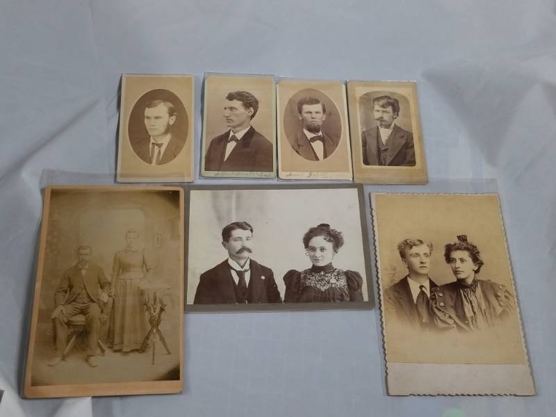 lot 8000 image: Lot of 7 old CDV & Cabinet Cards from the 1880s