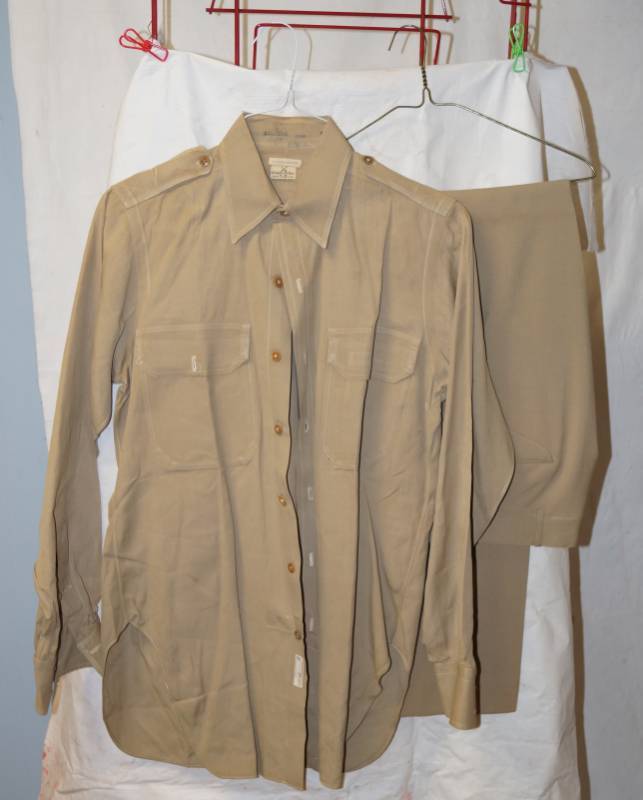 lot 6110 image: Military Dress Clothes - shirt and pants - worn by a Lieutenant - by Croydon de Luxe - WOW See pics