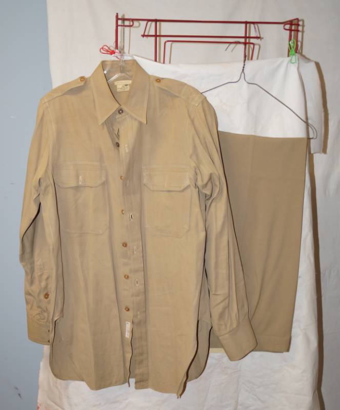 lot 6111 image: Military Dress Clothes - shirt and pants - worn by a Lieutenant - by Croydon de Luxe - WOW See pics