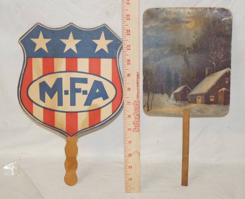 lot 5890 image: Lot of Vintage Fans - One from Church and the other  MFA Mutual Insurance