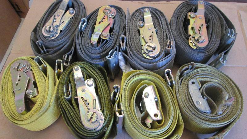 lot 464 image: Lot of 8 Tie Down Straps-Working Condition
