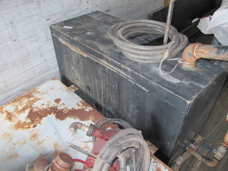 lot 09 image: Approx  100 Gallon and Approx a 50 Gallon Flat Fuel Tank and with 1 Pump -Tested For Pick-Ups and One Tons ((Shop Tools)