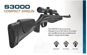 lot 45680 image: (UNUSED) Stoeger S3000-C Compact Airgun Combo - .177 Caliber - Black Synthetic with Fiber-Optic Sights Combo - Includes 4 x 32 Scope - Retail $159