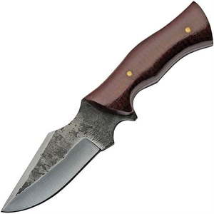 lot 45682 image: (UNUSED) Hunting Knife  Carbon Steel Blade Micarta Handle Full Tang 6.25  Leather Sheath