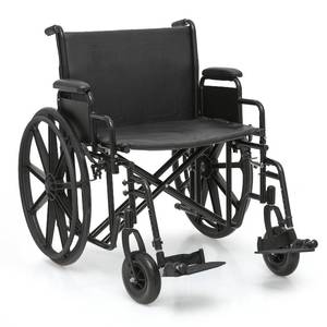 lot 45704 image: FACTORY SEALED - monicare Wide Foldable Bariatric Wheelchair for Adult 500-lbs Heavy-Duty Folding Transport Self-Propelled Wheel Chair with 24-Inch Seat  - Retail $299