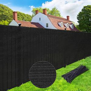 lot 45721 image: (UNUSED) Privacy Screen 6 x 25 Fence Commercial Shade Cover with Brass Grommets Heavy Duty Perfect for Outdoor Back Yard, Black, Customizable