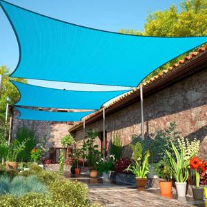 lot 45724 image: (UNUSED) Kamea Kenn 12 x 16 Turquoise Sun Shade Sail UPF50 Rectangle Canopy Fabric Cloth Screen, Water and Air Permeable & UV Resistant, Heavy Duty, Carport Patio Outdoor -  - Retail $65