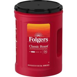 lot 45729 image: FACTORY SEALED - Folgers Classic Roast Ground Coffee  43.5-Ounce