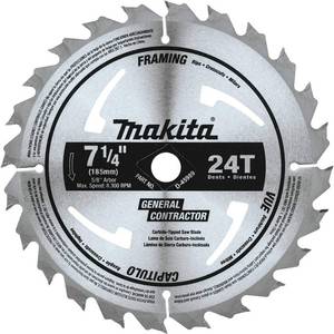 lot 45737 image: (UNUSED) Makita D-45989 7-14 24T Carbide-Tipped Circular Saw Blade (Lot of 3) FramingGeneral Purpose