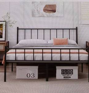 lot 45738 image: (UNUSED) DIIYIV Queen Bed Frame Classic Metal Platform S86-Q Black  - Retail $199