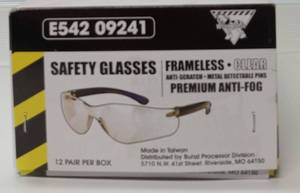 lot 45741 image: FACTORY SEALED - Premium Anti-Fog Safety Glasses - Frameless Clear (12 Pack)