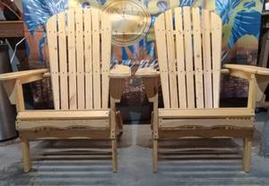 lot 45742 image: (UNUSED) Set of 2 Wooden Folding Adirondack Chair Prefect for outdoor, patios and camping  - Retail $169