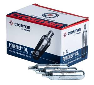 lot 45763 image: FACTORY SEALED - Crosman 40-Count 12-Gram CO2 Cartridges For Air Rifles And Air Pistols 23140-N, Packaging May Vary
