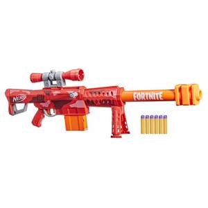 lot 45766 image: FACTORY SEALED - NERF Fortnite Heavy SR Blaster Scope, Big Blaster, 6 Mega Darts, 6-Dart Clip, Kids Toy Foam Blasters, Fortnite Toys for Boys and Girls  - Retail $79