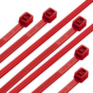 lot 49402 image: FACTORY SEALED - Eletoo 20 Inch Zip Ties Heavy Duty 200 Pack, Dual Side Toothed Design,100 LBS Tensile Strength, Self-Locking Nylon PA66 UV Resistant Cable Ties for Indoor and Outdoor Use (Red, 20 Inch)