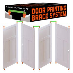 lot 49411 image: (UNUSED) Erecta-Rack Door Stands For Painting Interior or Exterior Doors, Paint Rack Brackets Drying System, For 10 Full-Size Doors, Space Saving, Portable For Pro Painters, Contractors