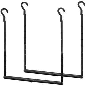 lot 49425 image: (UNUSED) STORAGE MANIAC Adjustable Closet Rod Hanging Clothes Heavy Duty Closet Extender Hanging Rod Space-Saving Clothes Hanging Bar Double Closet Hanging Rod Hanging Closet Organizer Closet Bar,2 Pack Black