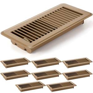 lot 49426 image: (UNUSED) 4 x 10 Floor Vent Covers Heavy Duty Floor Register Metal Heat Vent Covers with Rust Proof Finish for Home Floor Heater (Brown,8 Pcs)