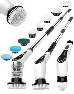 lot 49436 image: (UNUSED) Electric Spin Scrubber, Shower Scrubber with 8 Brush Heads, Cordless Power Scrubber Dual Speeds with Adjustable Extension Handle, IPX7 Waterproof for Bathtub Tile