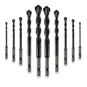 lot 49444 image: (UNUSED) 10-Piece Masonry Drill Bits Kit for Concrete, Stone, Carbide Drill Bit Set for Glass, Brick, Tile, Plastic, Ceramic and Wood Size 532 to 12 inch