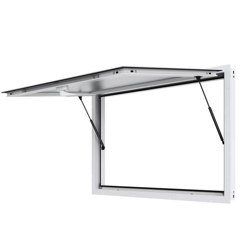 lot 17858 image: VEVOR Concession Window 60x36, Aluminum Alloy Food Truck Service Window with Awning Door & Drag Hook, Up to 85 Degrees Stand Serving Window for Food Trucks Concession Trailers, Glass Not Included