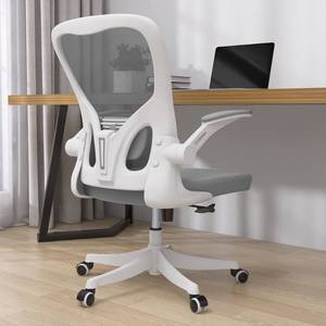 lot 27526 image: Monhey Office Chair Ergonomic Desk Chair with Lumbar Support&Headrest&Flip-up Arms Height Adjustable Rocking Swivel High Back Computer Chair Warm Taupe Mesh Study Chair (01WhiteGray)