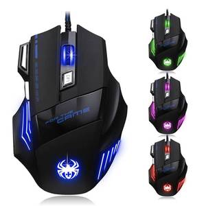 lot 27537 image: Zelotes Ergonomic 7200 DPI LED Optical Wired Gaming Mouse Mice 7 Buttons Compatible Mac Pro Gamer PC Laptop Desktop Notebook-Black Black(T80)