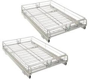lot 27540 image: Pop-It Set of 2 Adjustable Sliding Cabinet Organizers