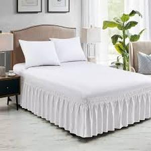 lot 27572 image: Natural Union Bed Skirt,Premium With 15 Inch DropWrinkle & Fade Resistant,Easy OnEasy Off Top Quality Microfiber��Queen��White��