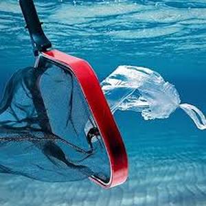 lot 27589 image: Pool Skimmer Net 19.7 Large Pool Leaf Rake with Durable Deep Bag, Detachable Aluminum Frame, Pond Cleaning Scoop for Inground and above Ground Swimming Pools No Pole Included (Red)
