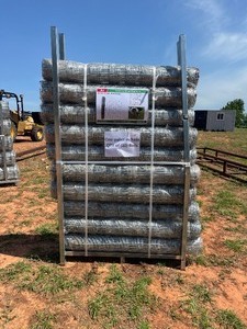 lot 971 image: Unused lot of 10 Rolls  4 foot x 100 feet of Hot Dipped Galvanized Field Fence, Knotted Wire Mesh  1000 feet of fencing