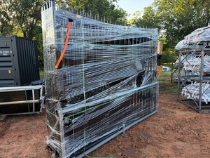 lot 907 image: Bi Parting 20 Foot Ornate Metal Gate-Heavy Duty Hinges.  Each Side of the Gate is 10 feet- 2 pieces in this lot