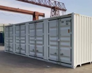 lot 874 image: First use, High Cube with 4 sets of side doors and 1 set of rear doors Shipping Container, Very Good Condition
