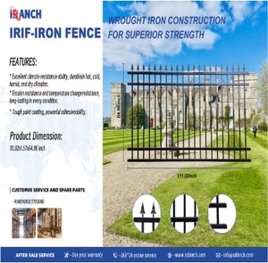 lot 914 image: Unused Set of Iron Fence  Approximately 9.25 long by 5.5 tall