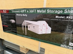 lot 937 image: 30x42x13 Metal Building with Leanto, Shop and Main Building.  Cream in Color