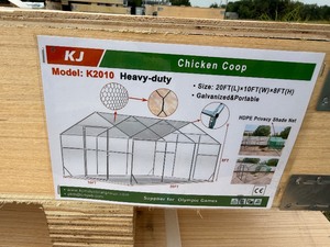 lot 963 image: Unused 10 x 20 x 8 Galvanized Chicken Coop - Fully Enclosed and Portable
