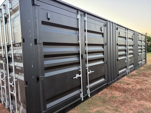 lot 980 image: First Use 40 foot High Cube Container in Black  3 sets of side doors and 1 set of rear doors