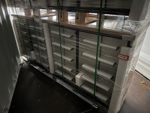 lot 1022 image: Unused 7 foot Tool ChestWorkbench with 20 drawers  Stainless Front