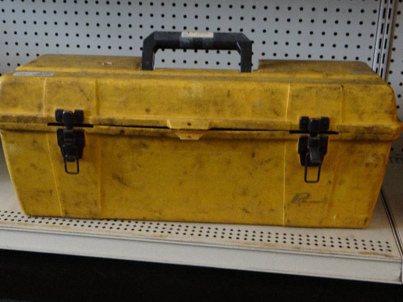 lot 4759 image: Large tool box w various hand tools & sockets