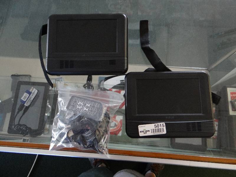 lot 5015 image: RCA monitor & portable dvd player  w controller & remote