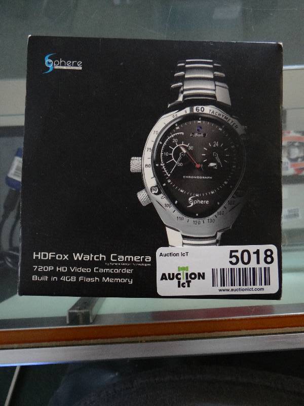 lot 5018 image: Sphere HDFox Watch Camera 720 HD video Camcorder