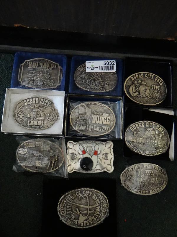 lot 5032 image: Mostly Dodge City belt buckles