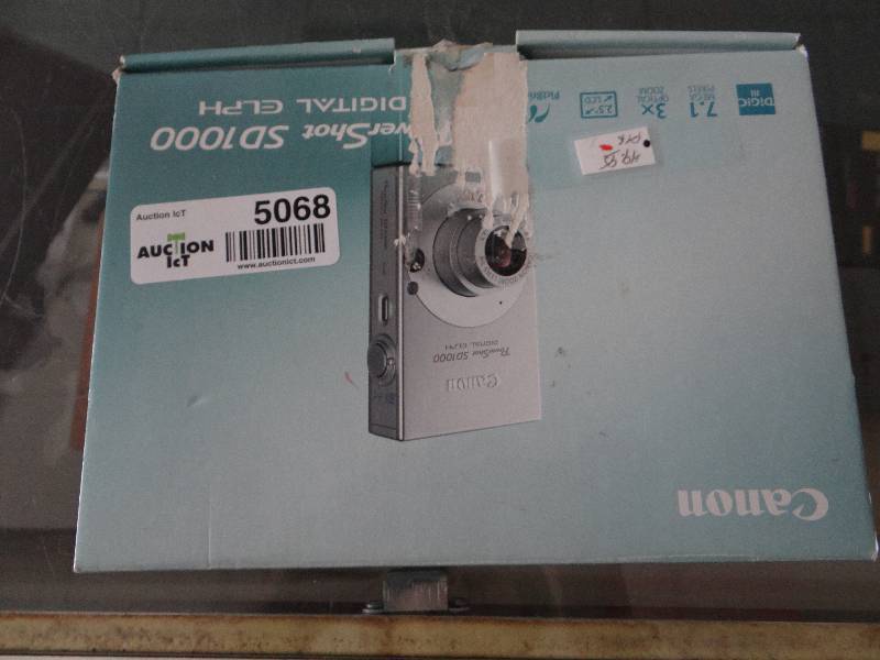 lot 5068 image: Canon power shot sd1000 digital camera in box