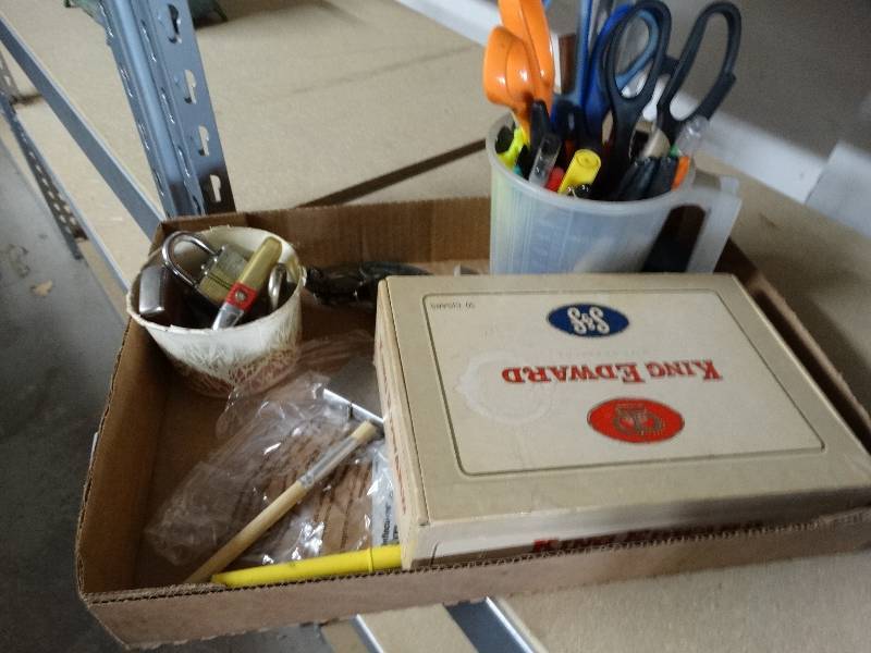 lot 13301 image: Lot of pens, pencils, locks and lighters.