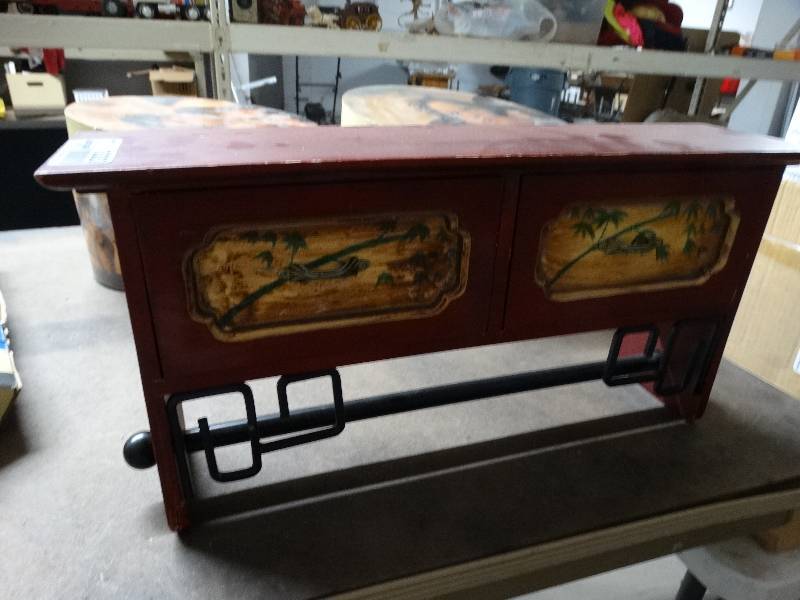 lot 13333 image: Paper towel holder with 2 drawers.